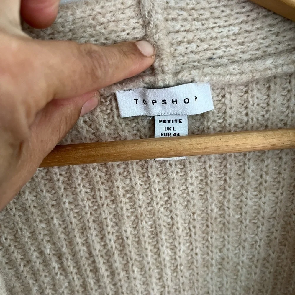 TOPSHOP Stone SWEATER KNIT Belted
BLOUSON SLEEVE Chunky CARDIGAN - Picture 8 of 8